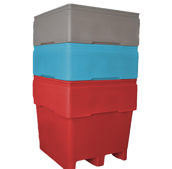 Stackable and Nestable Bulk Container 41"x41", 43"x43", and 47"x43 ...